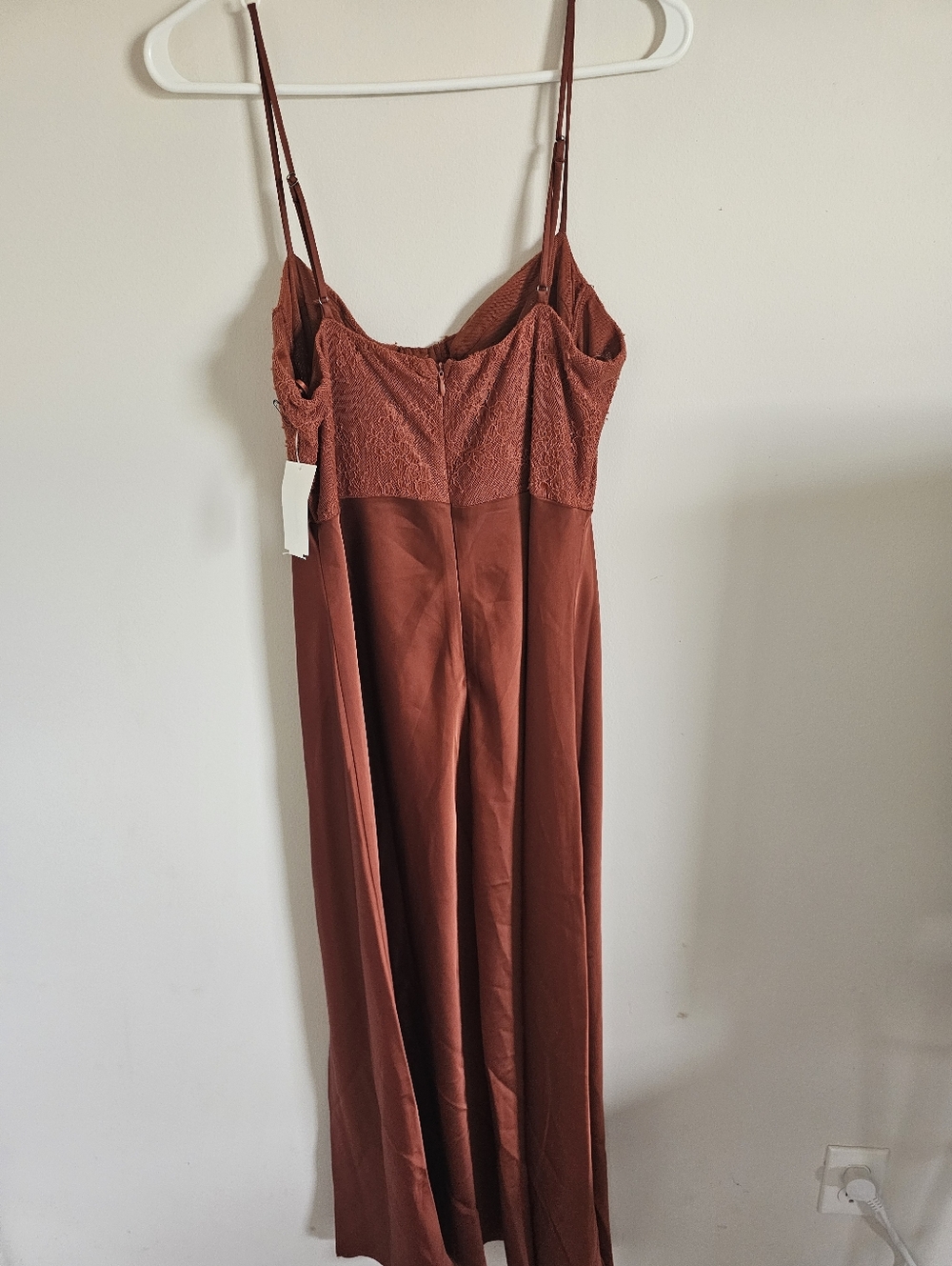 Revolve Astr the Label Satin Bustier Midi Dress in Rust - Picture 7 of 7
